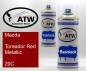 Preview: Mazda, Toreador Red Metallic, 20C: 400ml Sprühdose + 400ml Klarlack - Set, von ATW Autoteile West.